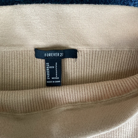 Forever 21 Beige 2-piece Cropped Turtleneck and Mini Skirt Set - Picture 7 of 10